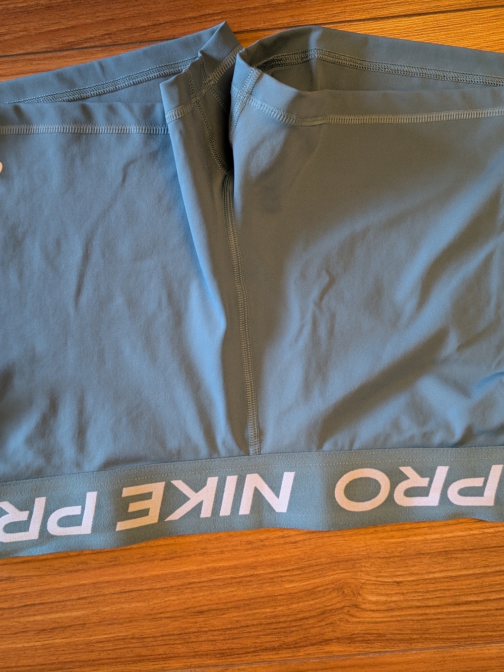 Nike Women's Pro Training Shorts — Slate Teal with White Logo